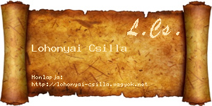 Lohonyai Csilla névjegykártya